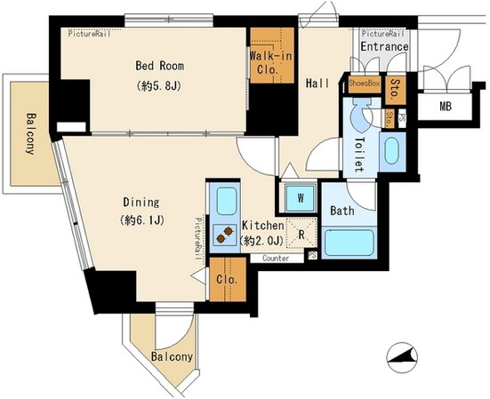 パークアクシス御徒町の物件間取画像